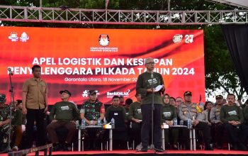 KPU Gorontalo Gelar Apel Kesiapan Logistik Pilkada 2024 di Gorontalo Utara