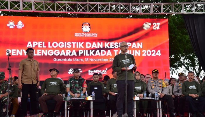 KPU Gorontalo Gelar Apel Kesiapan Logistik Pilkada 2024 di Gorontalo Utara