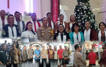 Pastikan perayaan ibadah malam Natal berlangsung Aman, Kapolres Bitung Pimpin langsung pengamanan Gereja di wilayah Kota Bitung