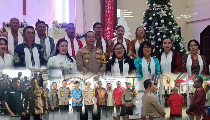 Pastikan perayaan ibadah malam Natal berlangsung Aman, Kapolres Bitung Pimpin langsung pengamanan Gereja di wilayah Kota Bitung