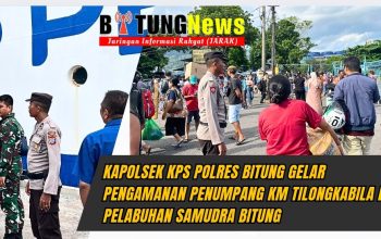Kapolsek KPS Polres Bitung Gelar Pengamanan Penumpang KM Tilongkabila di Pelabuhan Samudra Bitung