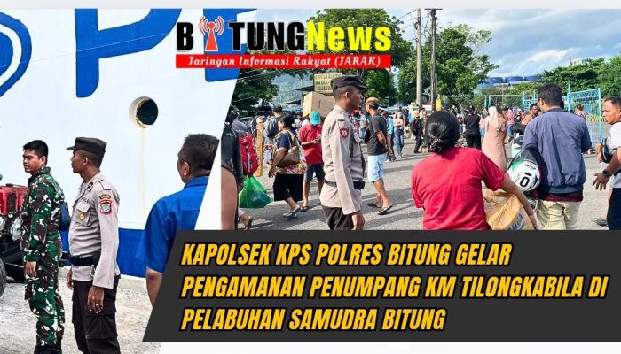 Kapolsek KPS Polres Bitung Gelar Pengamanan Penumpang KM Tilongkabila di Pelabuhan Samudra Bitung