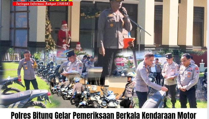 Polres Bitung Gelar Pemeriksaan Berkala Kendaraan Motor Dinas untuk kesiapan Pengamanan Natal dan Tahun Baru