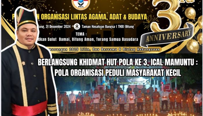Berlangsung Khidmat HUT POLA Ke 3, Ical Mamuntu : POLA Organisasi Peduli Masyarakat Kecil