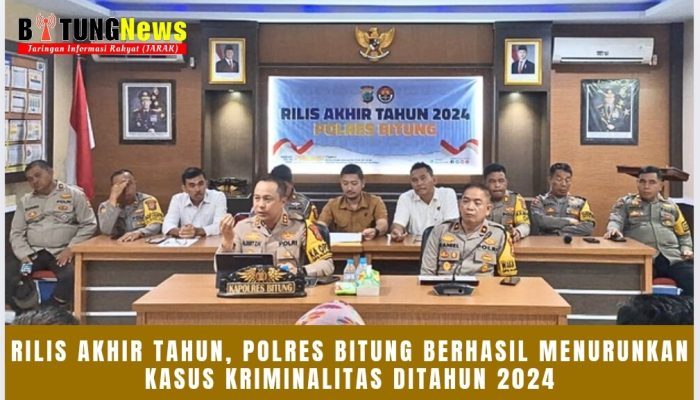 Rilis Akhir Tahun, Polres Bitung berhasil menurunkan kasus kriminalitas ditahun 2024