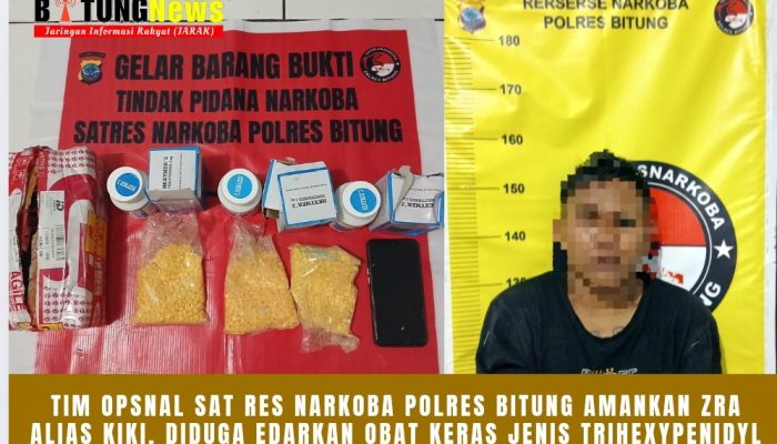 Tim Opsnal Sat Res Narkoba Polres Bitung Amankan ZRA alias Kiki, Diduga Edarkan Obat Keras Jenis Trihexypenidyl