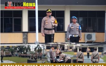 Kapolres Bitung Pimpin Upacara Serah Terima Jabatan Kabag Logistik