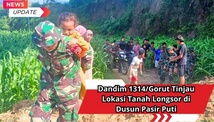 Dandim 1314/Gorut Tinjau Lokasi Tanah Longsor di Dusun Pasir Puti