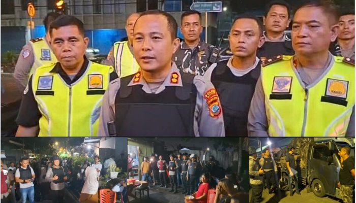 Cegah Ganguan Kamtibmas, Kapolres Bitung Pimpin Patroli Gabungan Cipta Kondisi