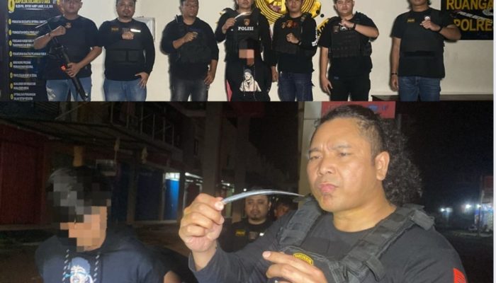 Sigap Dan Tegas! Tim Tarsius Polres Bitung Gagalkan Potensi Kriminalitas, Amankan Pemuda Pembawa Sajam