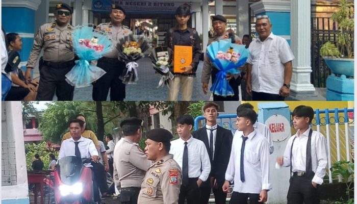 Rayakan Kelulusan dengan Bijak,Polres Bitung Turunkan Personel Kawal Momen Bahagia Pelajar