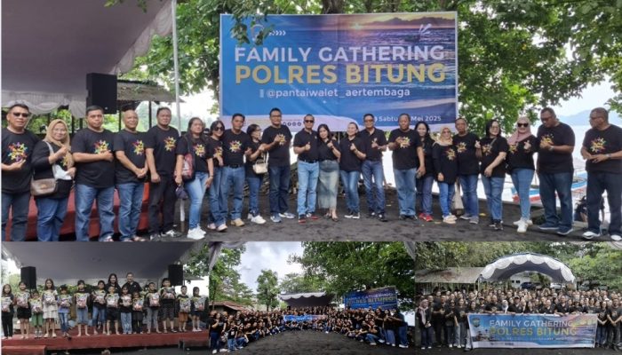 Hangatnya Kebersamaan: Keluarga Besar Polres Bitung Rayakan Family Gathering di Pantai Walet