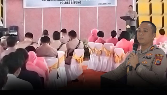 Ditengah Sambutan Azan Berkumandang, Kapolres Bitung Diam Sejenak : Tunjukkan Jalan Damai Dalam Perbedaan