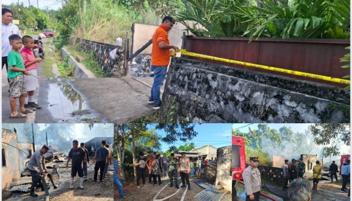 Polsek Matuari Sigap Tagani Kejadian, Rumah dibitung dilalap sijago merah, Kerugian Capai 1,5 M