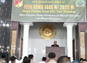 Korem 133/NW Gelar Sholat Idul Adha dan Pemotongan Lima Sapi