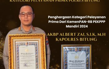 AKBP Albert Zai Terima Penghargaan Pelayanan Publik Mandiri dari Kapolri