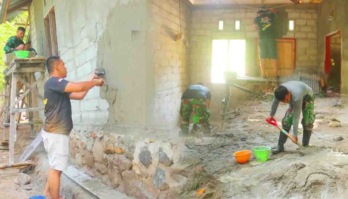 Satgas TMMD Kodim 1304/Gorontalo Renovasi Rumah Petani Molutabu Progres Terus Dikebut