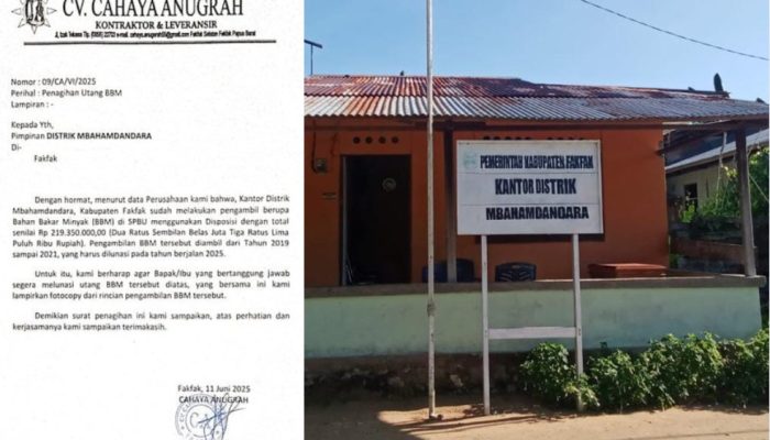 Dugaan Penyelewengan Anggaran BBM Mengemuka di Distrik Mbahamdandara