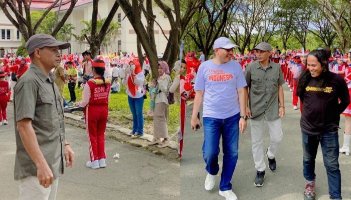 SDN 8 Kwandang Tampil Memukau di Pencanangan HUT ke-80 RI, Didampingi Langsung Ketua Komite