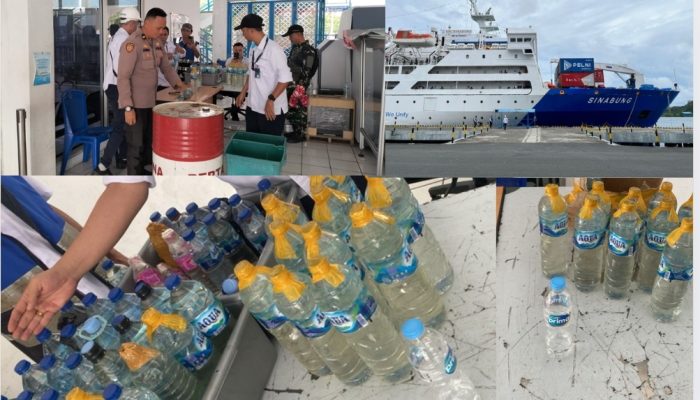 KM Sinabung Sandar di Bitung, Ratusan Penumpang Dilayani dan Puluhan Botol Miras Disita Petugas