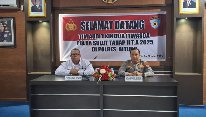 Dorong Akuntabilitas Polri, Itwasda Polda Sulut Gelar Audit Kinerja Tahap II di Polres Bitung