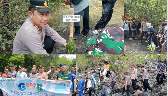 Polres Bitung Tegaskan Komitmen Jaga Ekosistem Laut Lewat Aksi Wisata Bersih dan Penanaman Mangrove